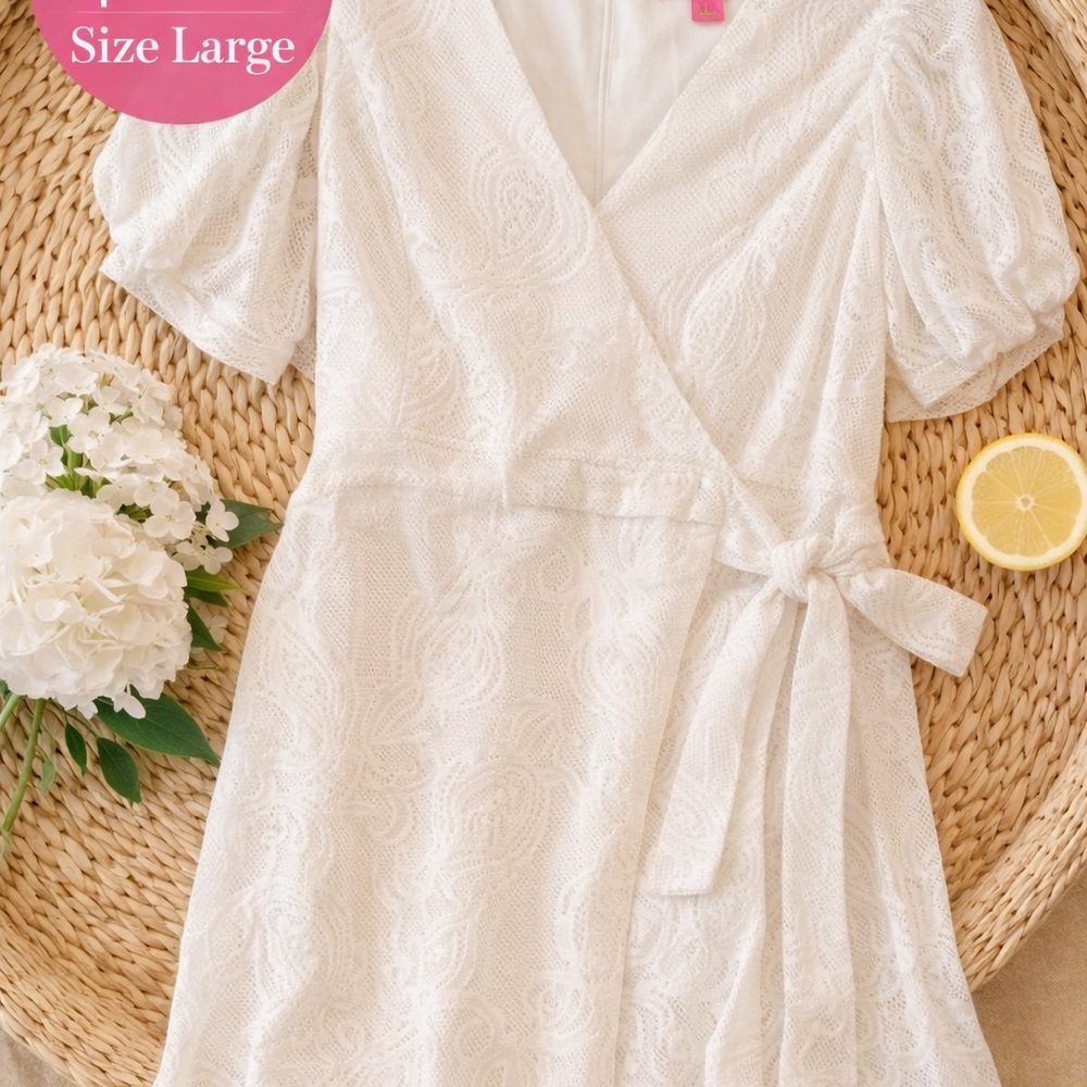 Lilly Pulitzer White Lace Wrap Dress
